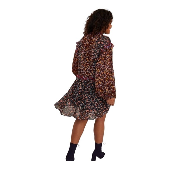 ANTHROPOLOGIE Helene Floral Long Sleeve Tunic Mini Dress XS NWT - Picture 7 of 15